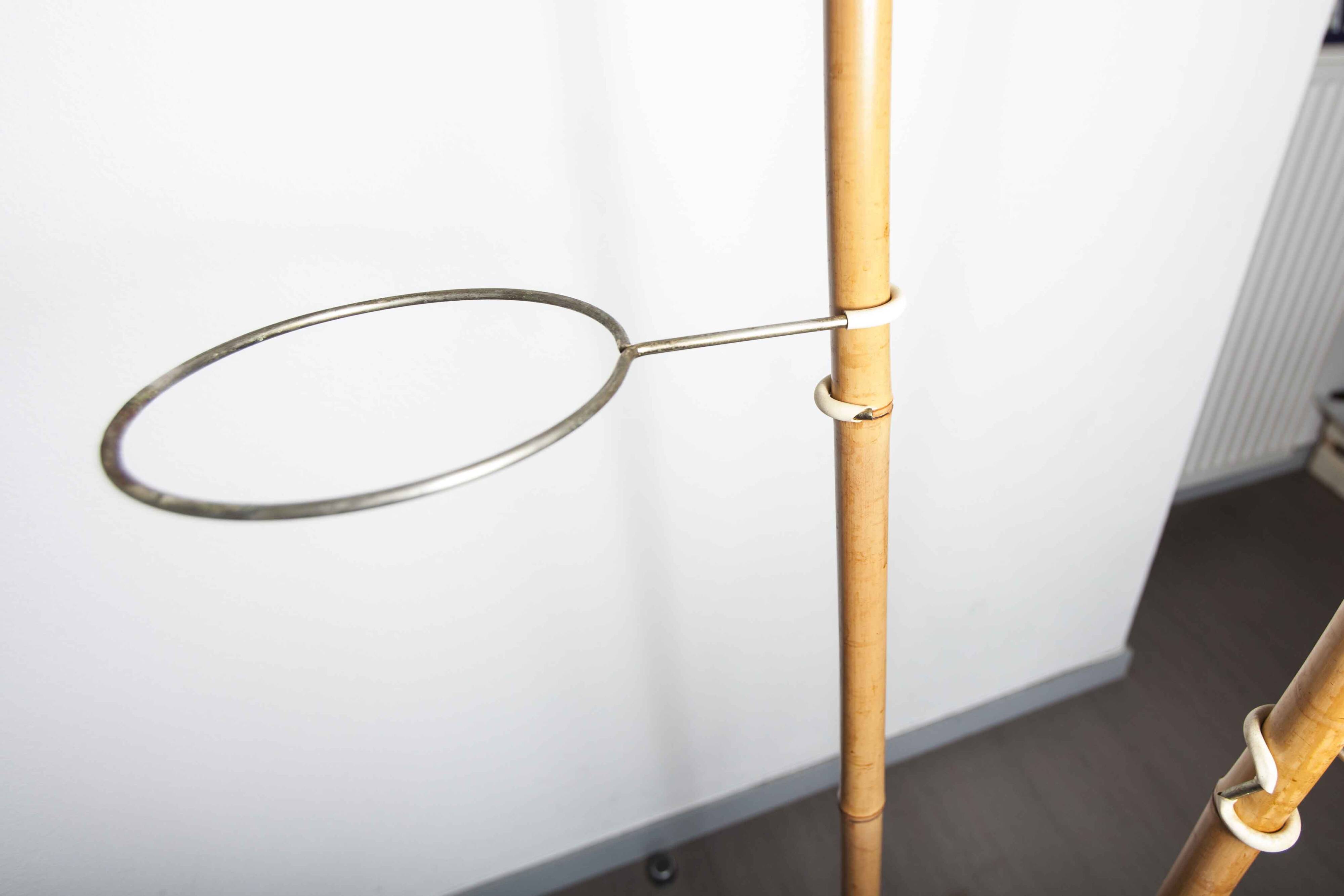 Indoor rotating plant holder 1960 bamboo and brass