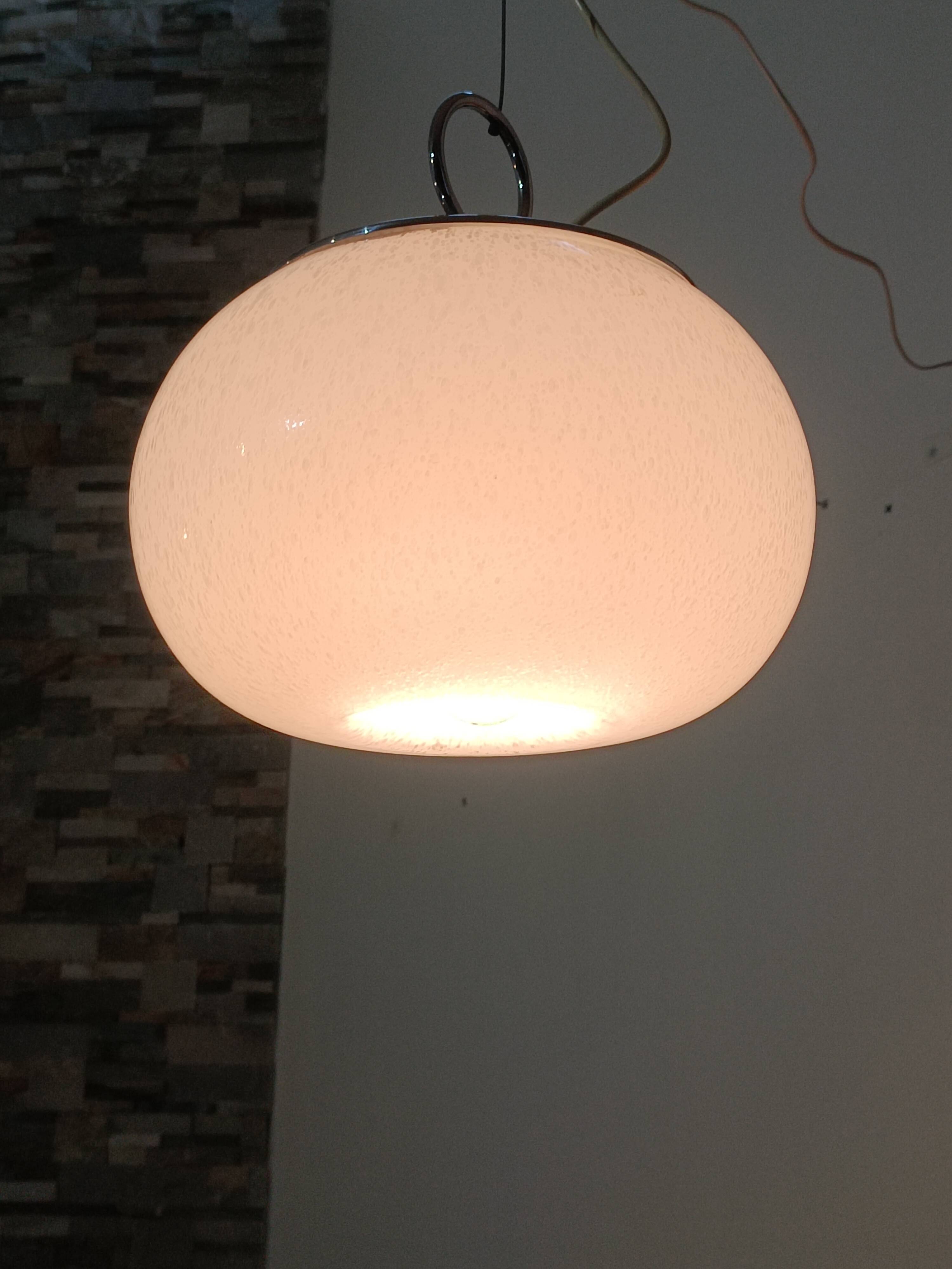 Suspended glass lamp Murano by Mazzega 1970s