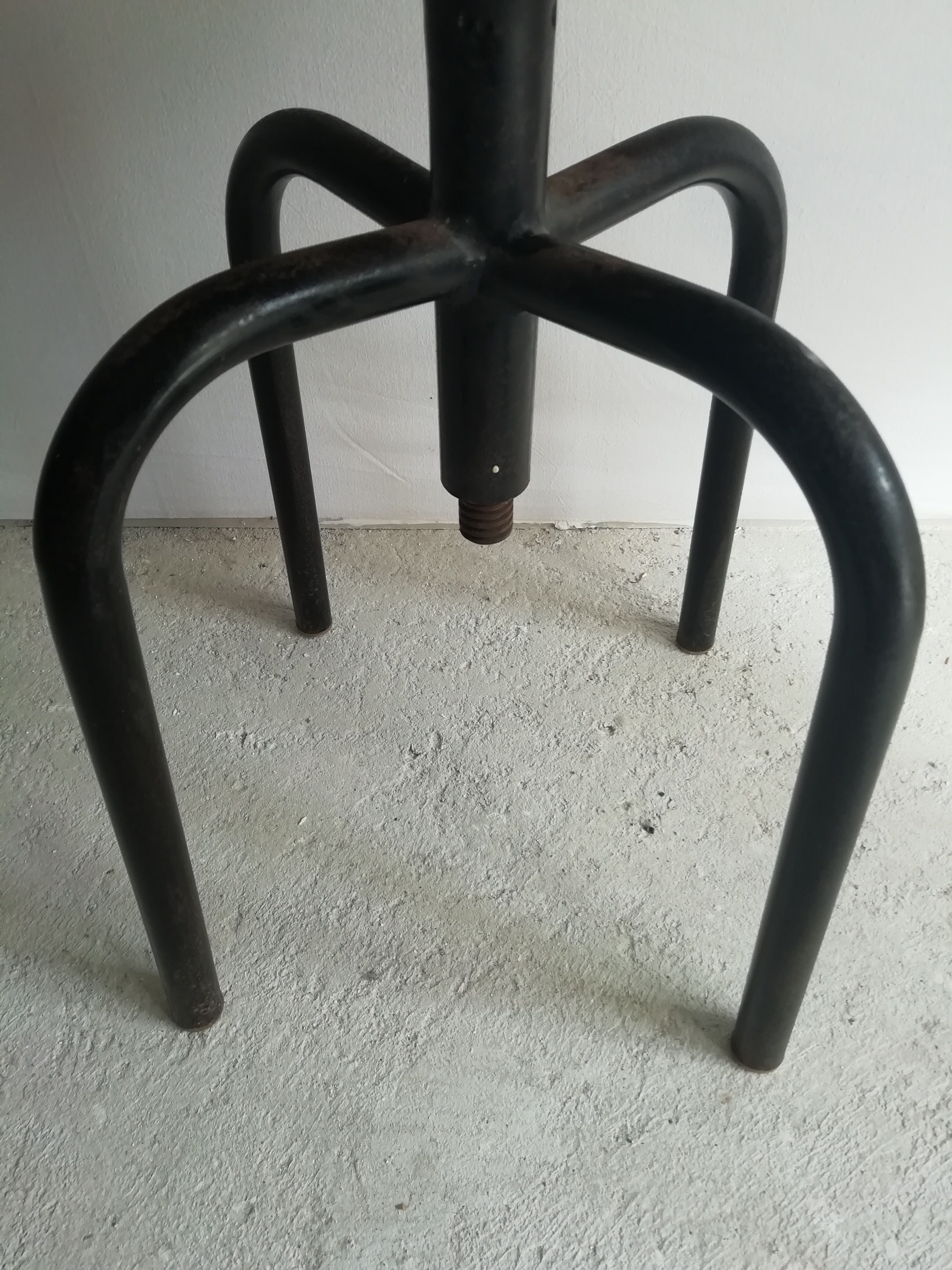 Industrial stool leatherette and steel