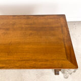 Vintage mahogany harp base desk table with drawers