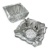 2 cendriers vintage en verre épais