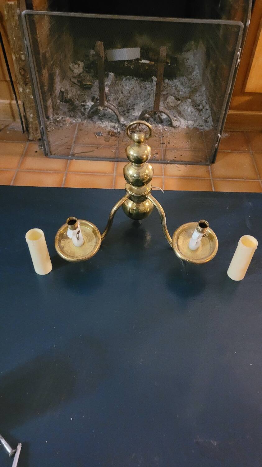 Pair of brass wall lights
