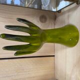 Vintage green hand vase