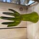 Vintage green hand vase