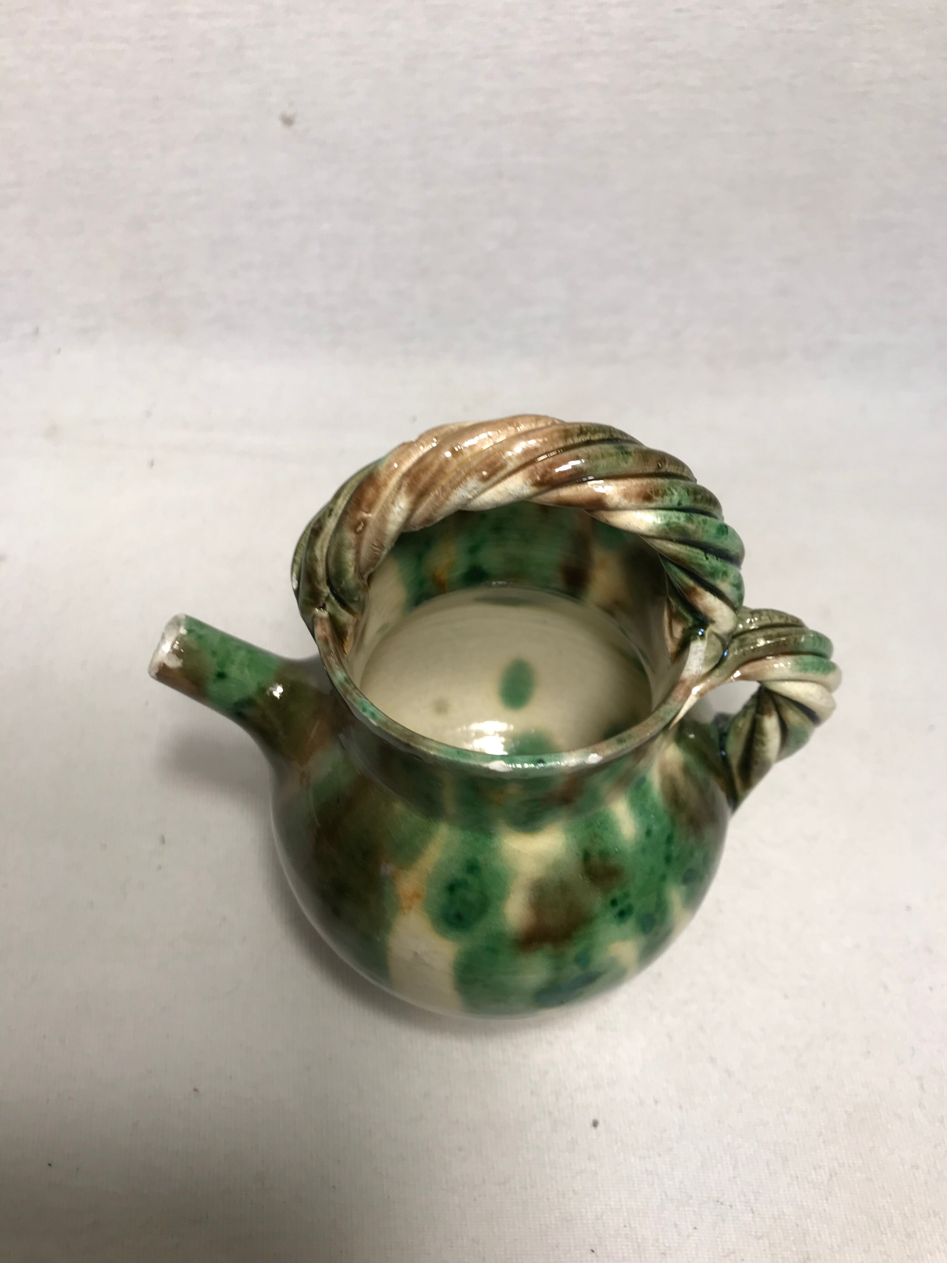 Former small vallauris green ceramic pitcher