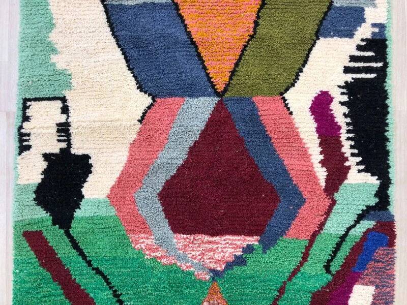 Handmade Berber rug, natural wool, 2.5x1.5 m