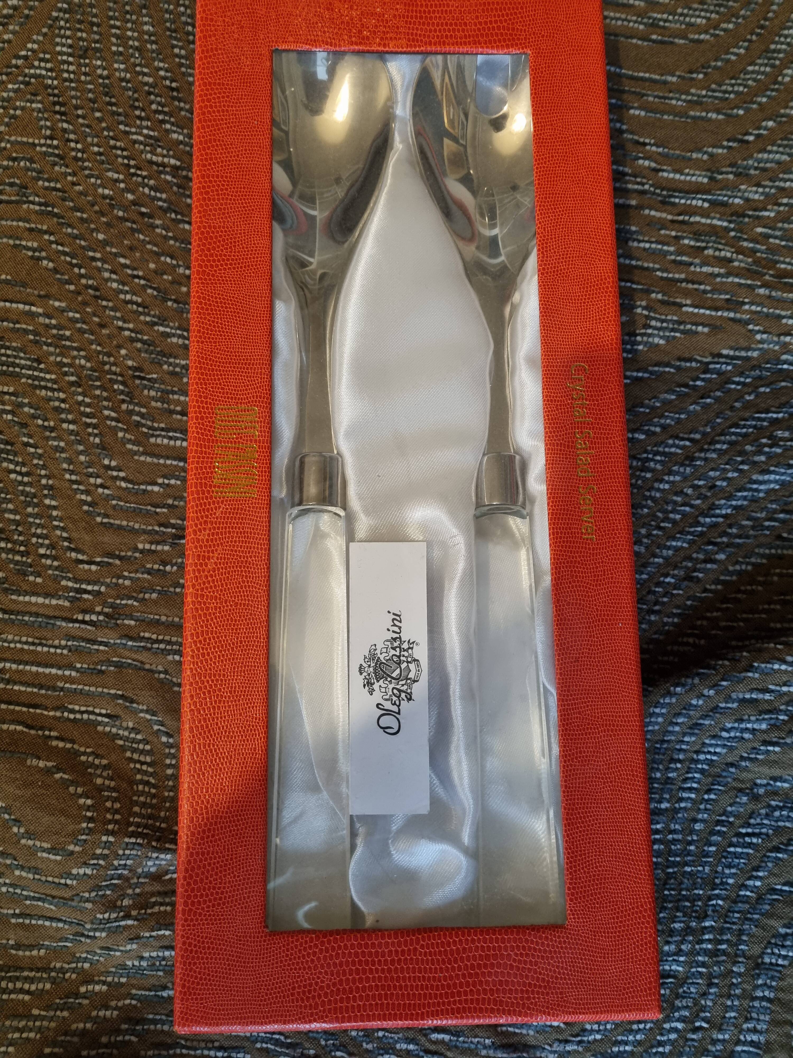 Cassini Kennedy new crystal and metal salad cutlery