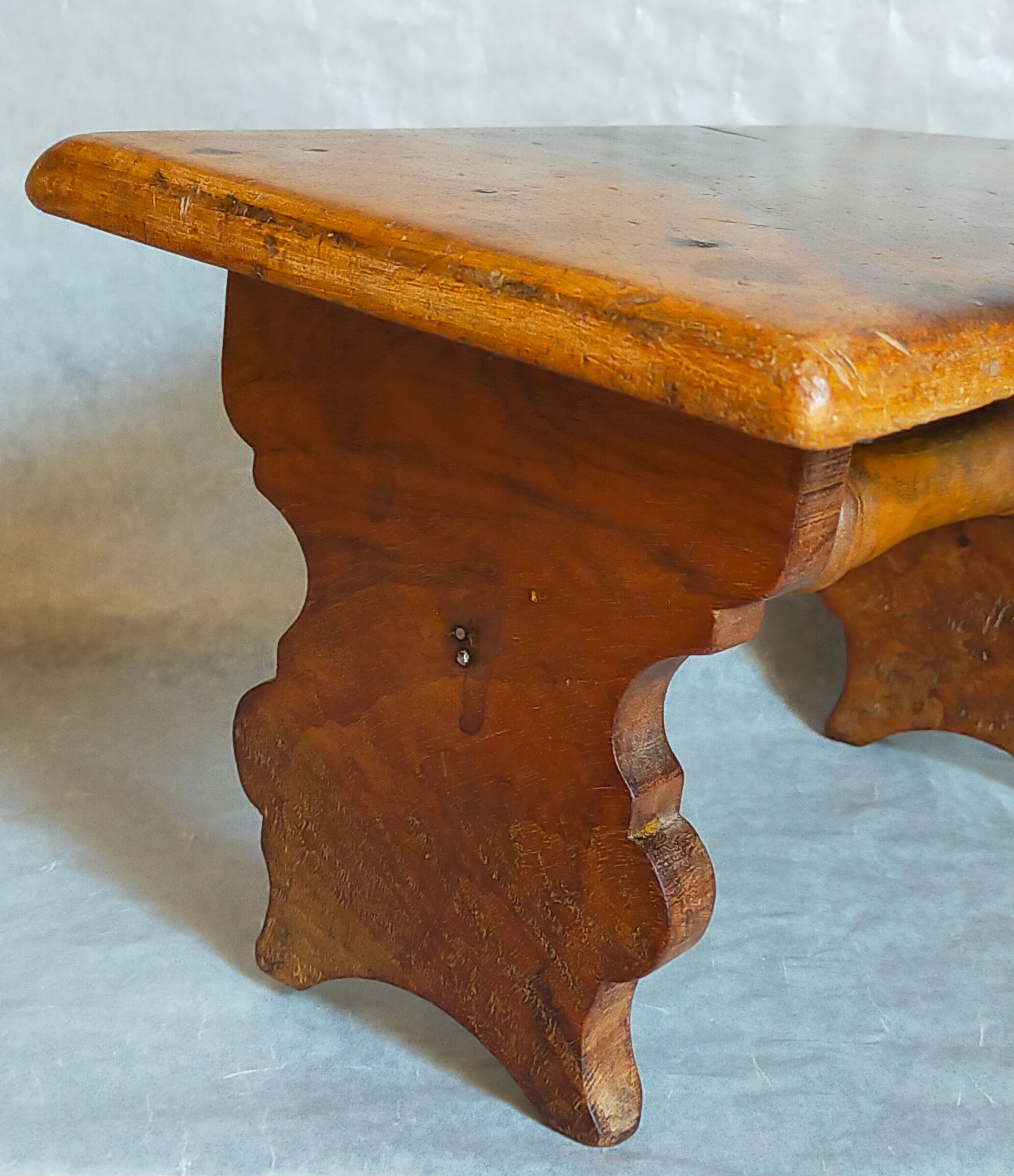 Footrest stool made of old wood