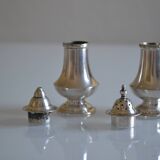 Salt and pepper shaker set, silver-plated metal, Mappin & Webb's Prince's Plate.