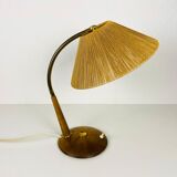 Vintage teak and rattan table lamp by Temde, circa 1970