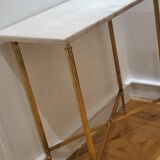 Regency Hotel console in Carrara marble with gilt brass