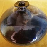 Glazed ceramic soliflore vase, signed (signature to be deciphered)