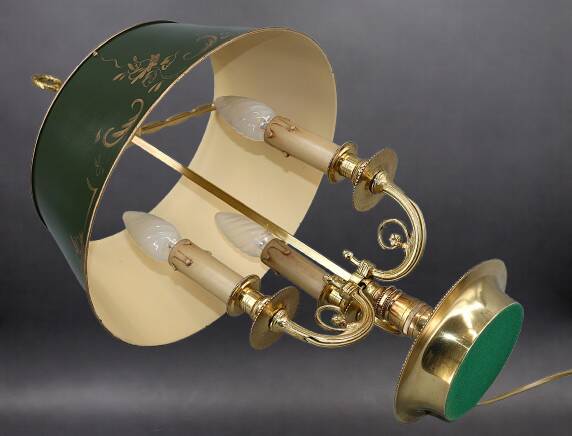 Bronze Gilt Bouillotte Lamp in Louis XVI Style with Three Lights