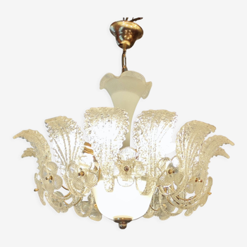 Palmette chandelier in Murano glass