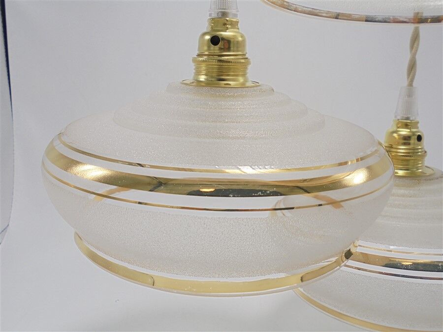 Set de 3 suspensions art déco