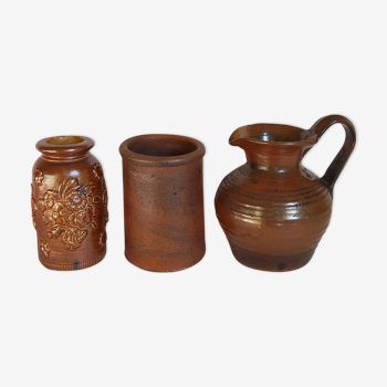 Three ancient folk art culinary potteries