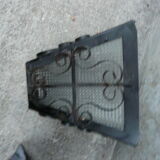 pair of wrought iron lanterns and granite glass