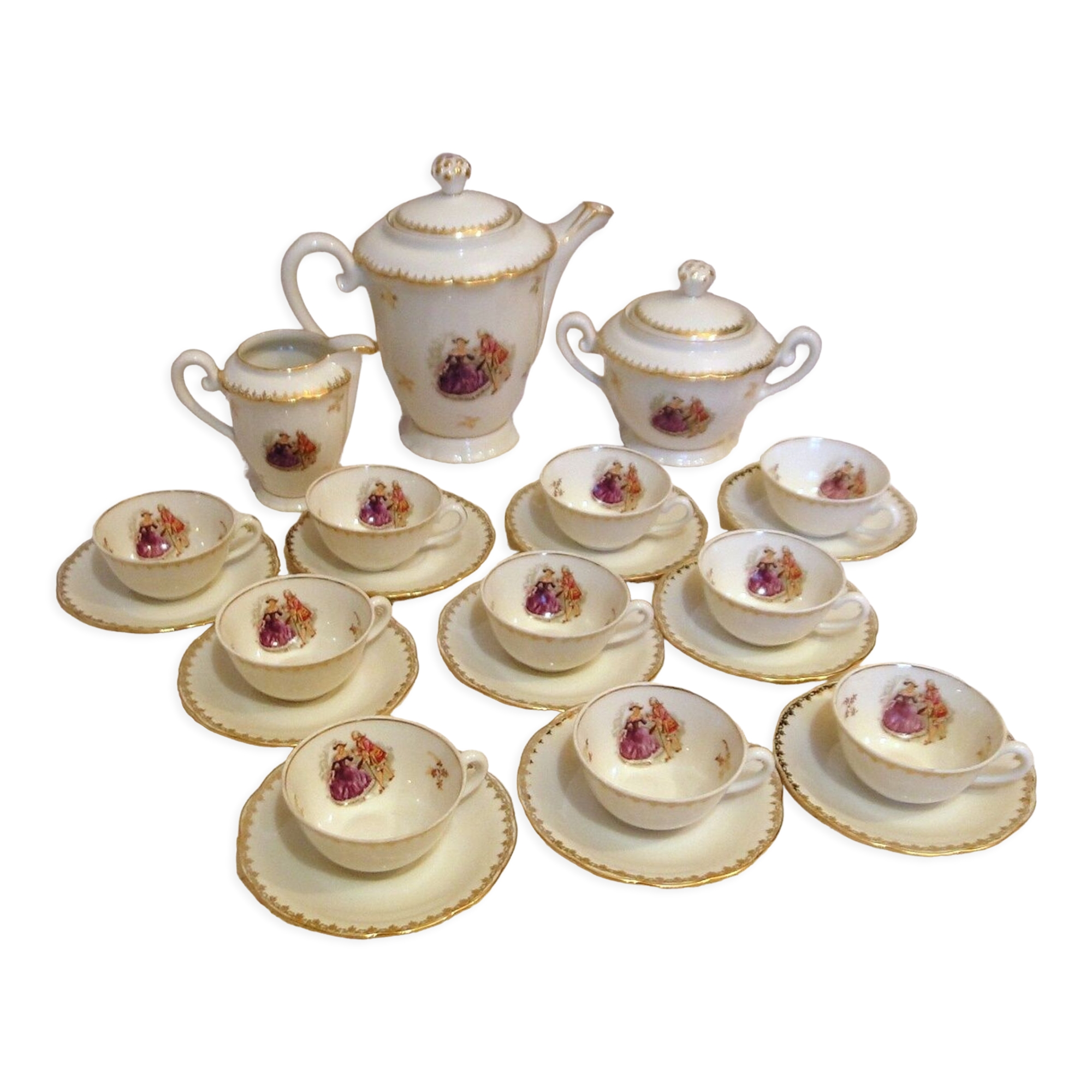 Service a cafe porcelaine fine ch r France