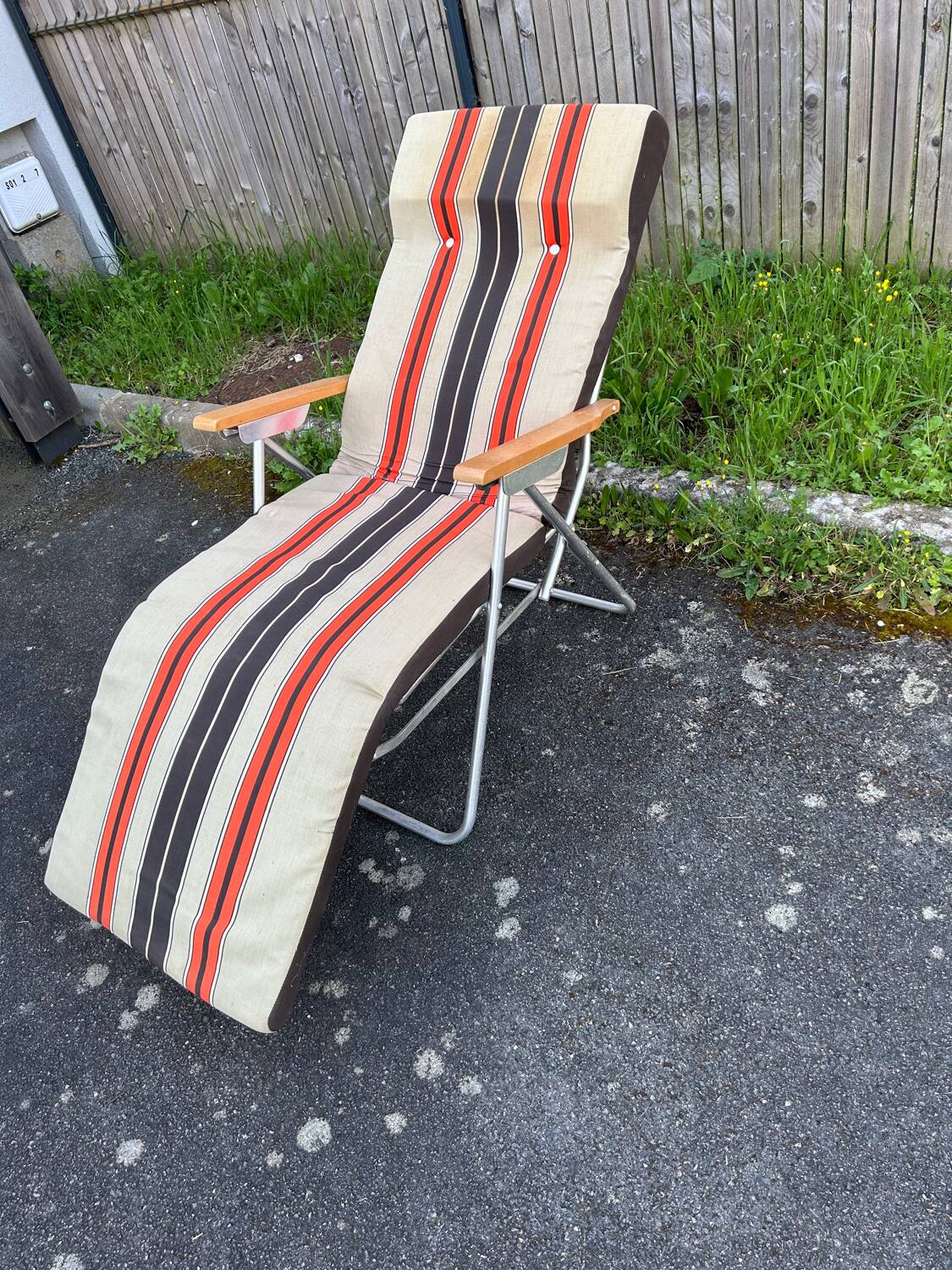 Fauteuil, transat de jardin vintage