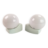 Pair of space age wall lights, art deco bathroom bedside night light