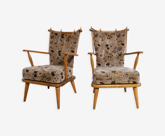Paire de fauteuils éventail
