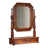 Miroir ancien en noyer avec tiroir, Italie, XIXe siècle