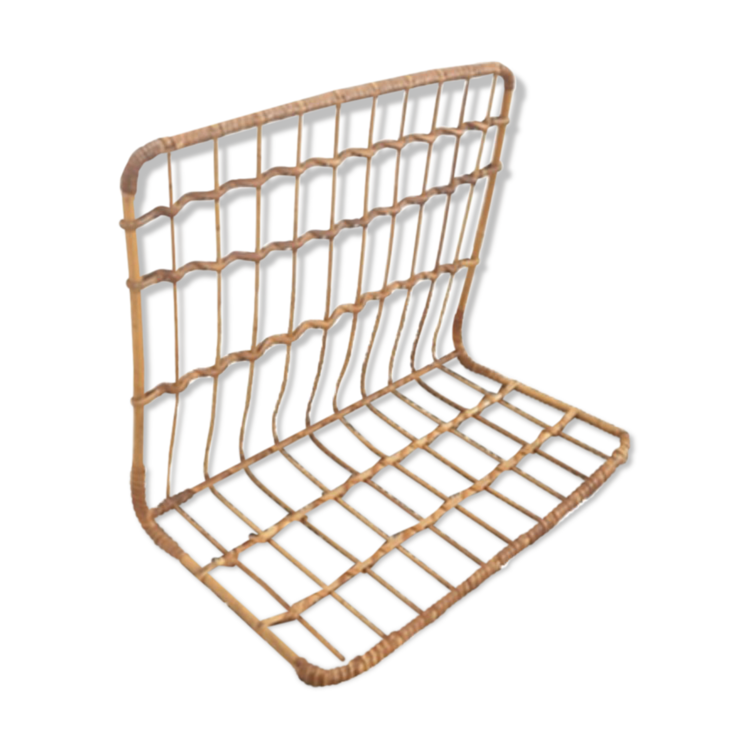 Vintage rattan wall shelf