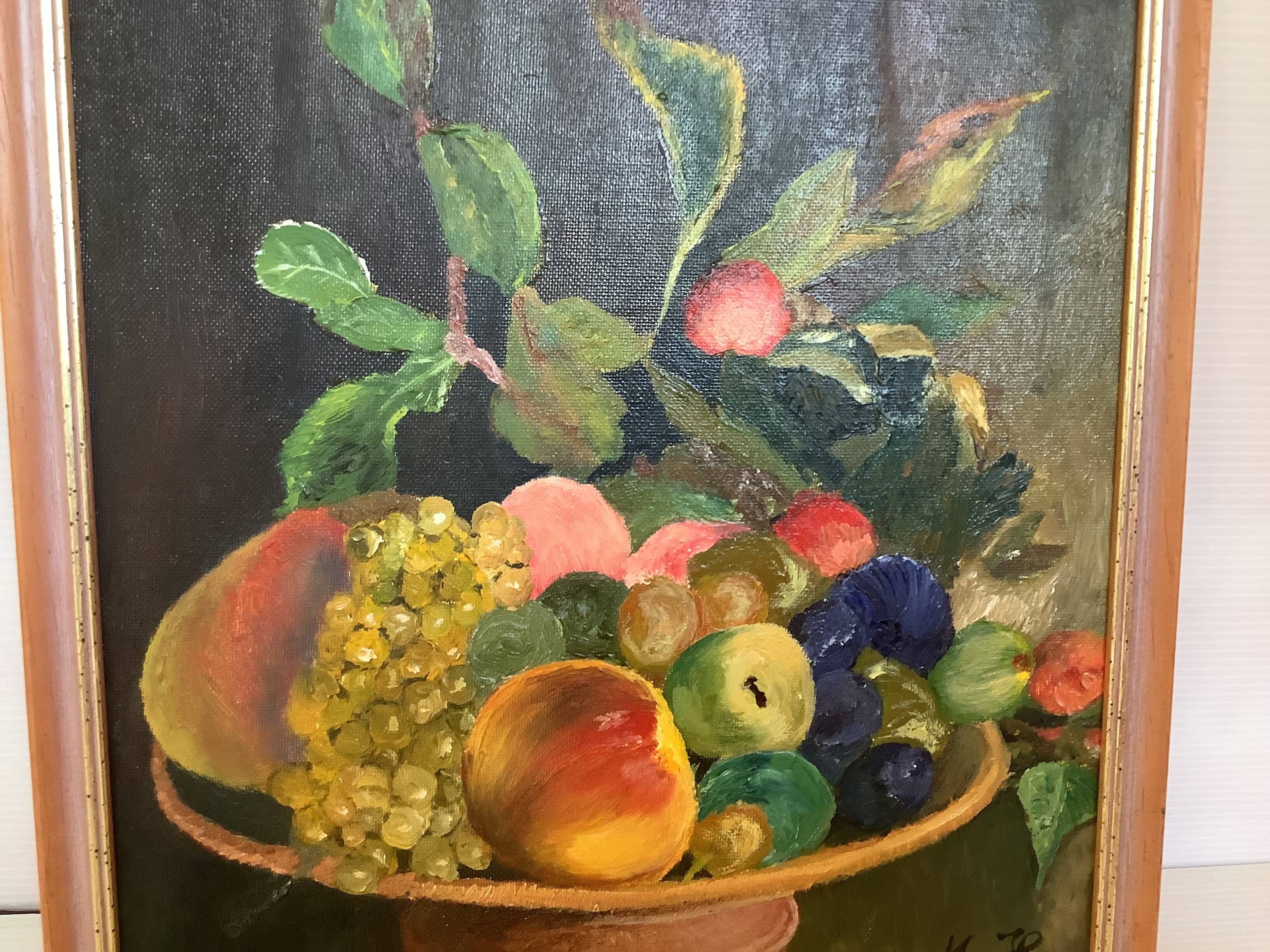 Still life painting oil on canvas signed