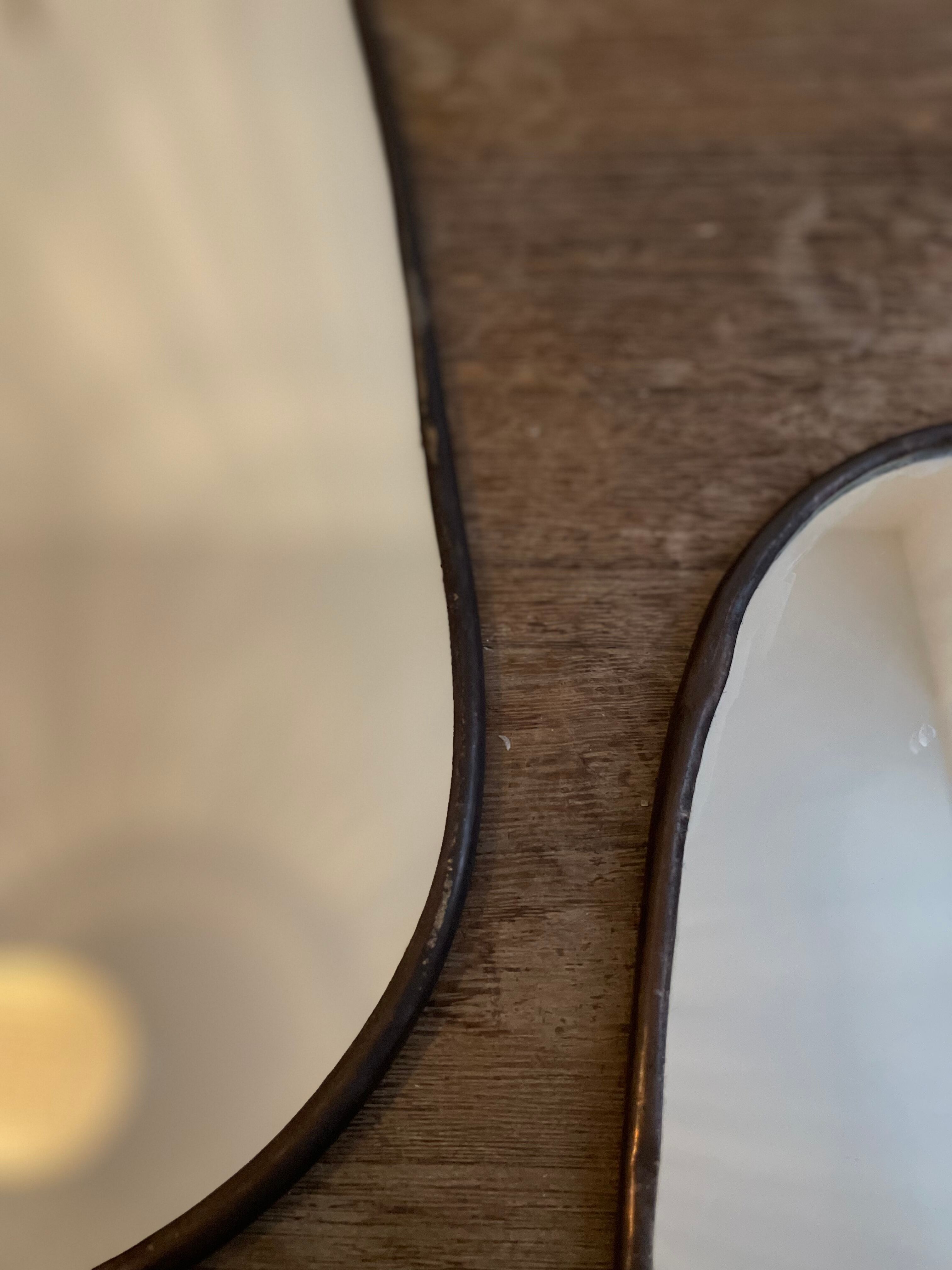 Mirror organic egg brass black 60x40cm