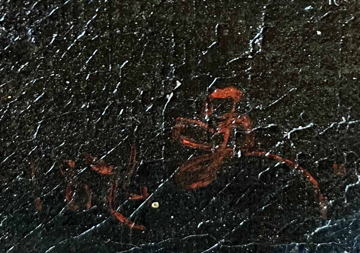 Tableau HST vers 1874 Jetée de fleur sur entablement signé + cadre