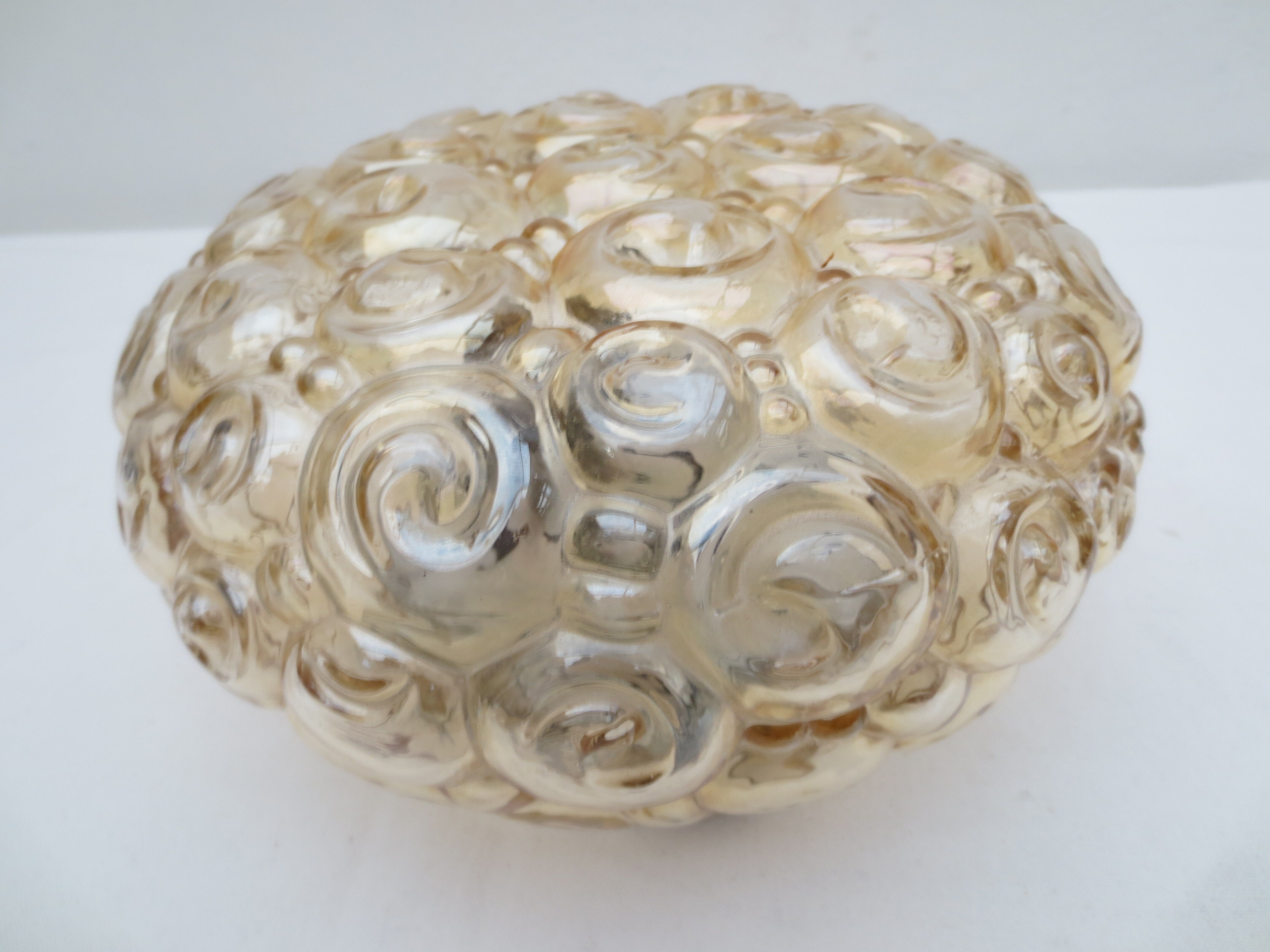 Old wall lamp molded glass, bubble decoration
