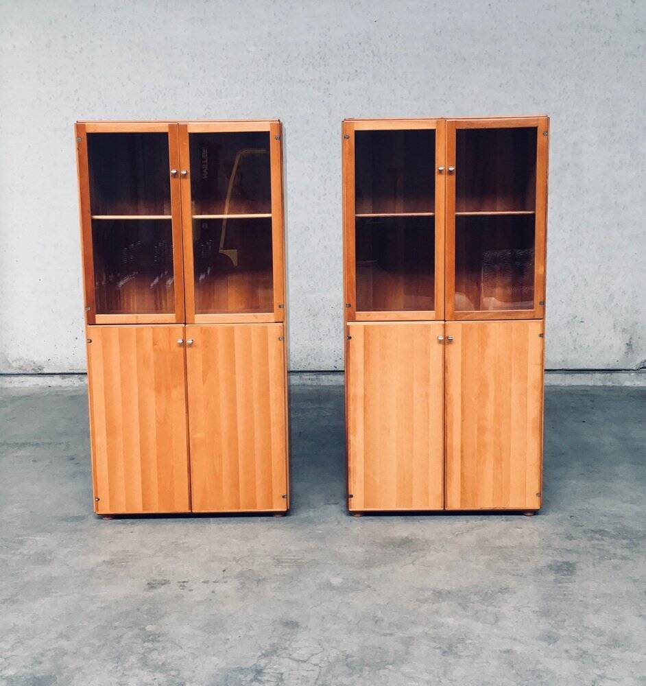 Torcello Series Display Cabinet Set by Afra & Tobia Scarpa for Stildomus, Italy, 1980s, Set of 2