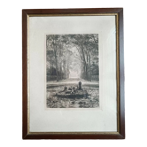 Engraving Ceres Basin of the gardens of Versailles