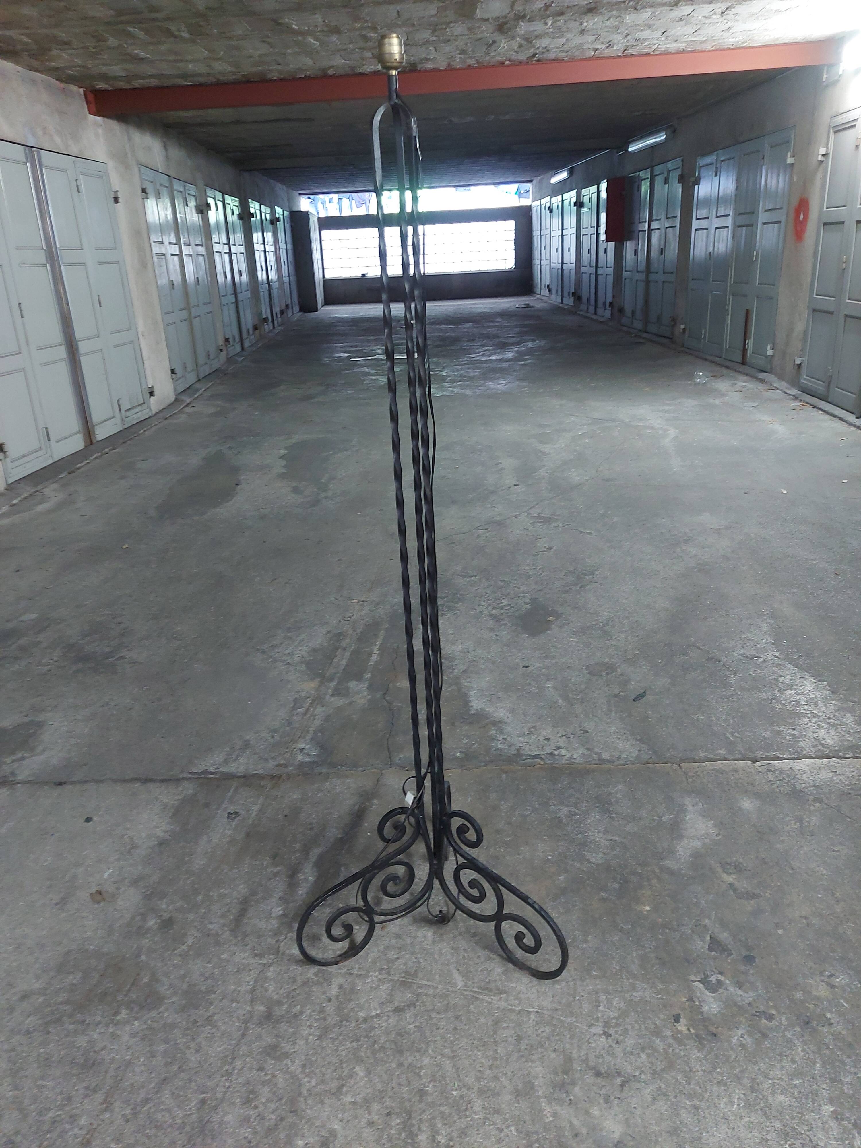 Vintage wrought iron floor lamp