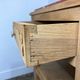 Provincial antique bedside table in walnut, with a red marble top.