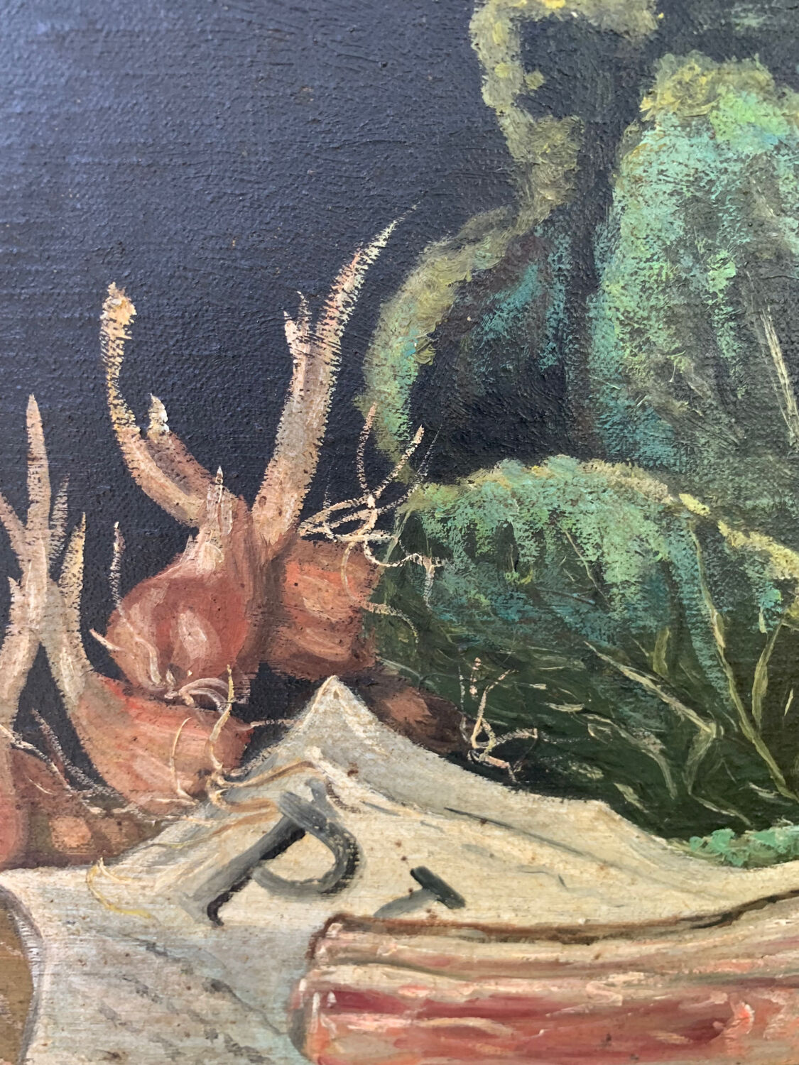 Still life with cabbage old painting