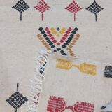 Traditional beige and yellow carpet in pure wool 73x109cm