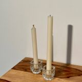 Pair of vintage glass candlesticks