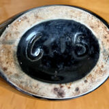 Alpho style flamed stoneware carafe signed vintage