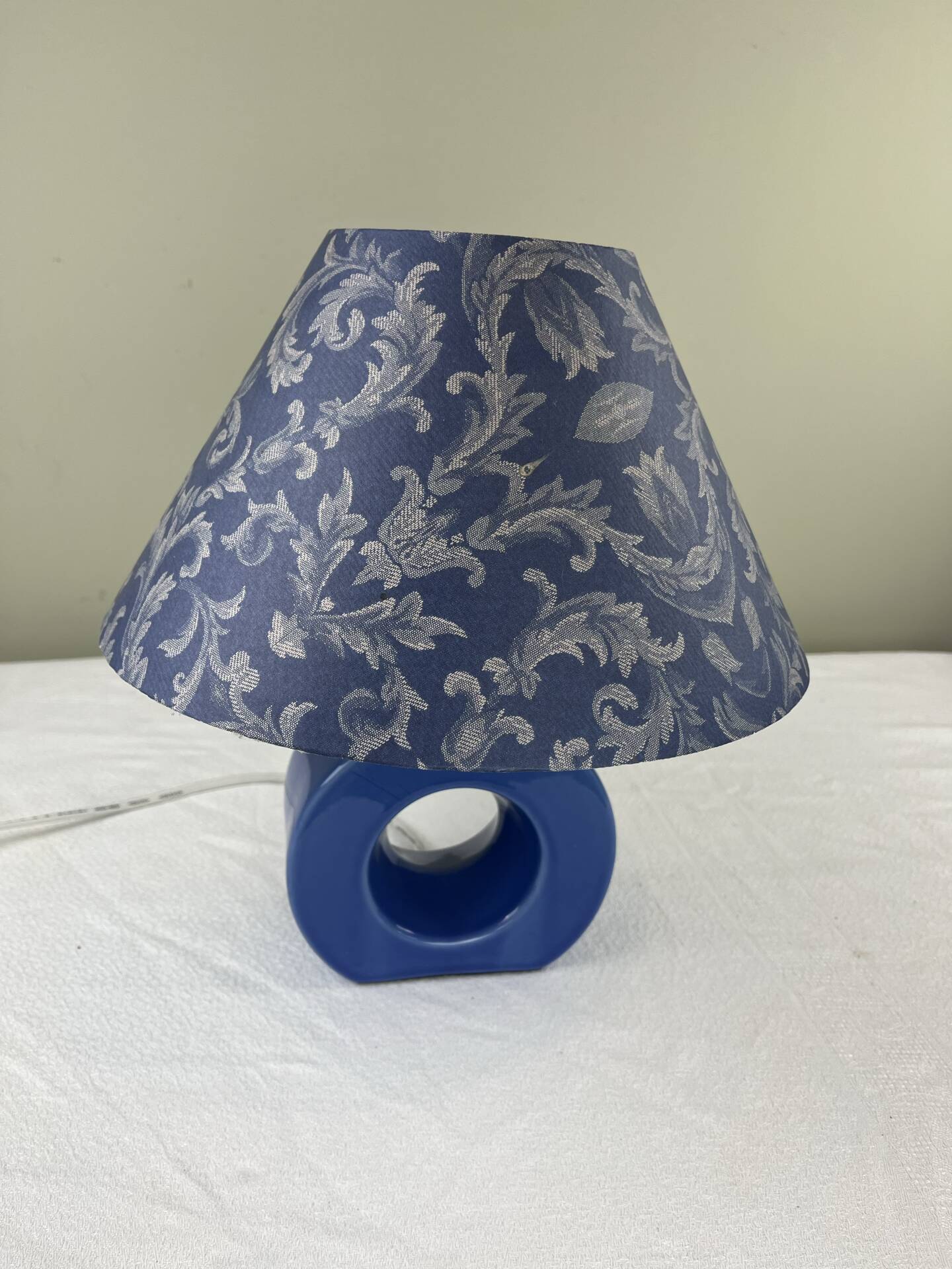 Blue ceramic lamp