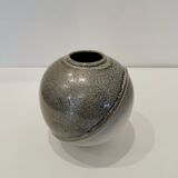Grey potter's ball vase