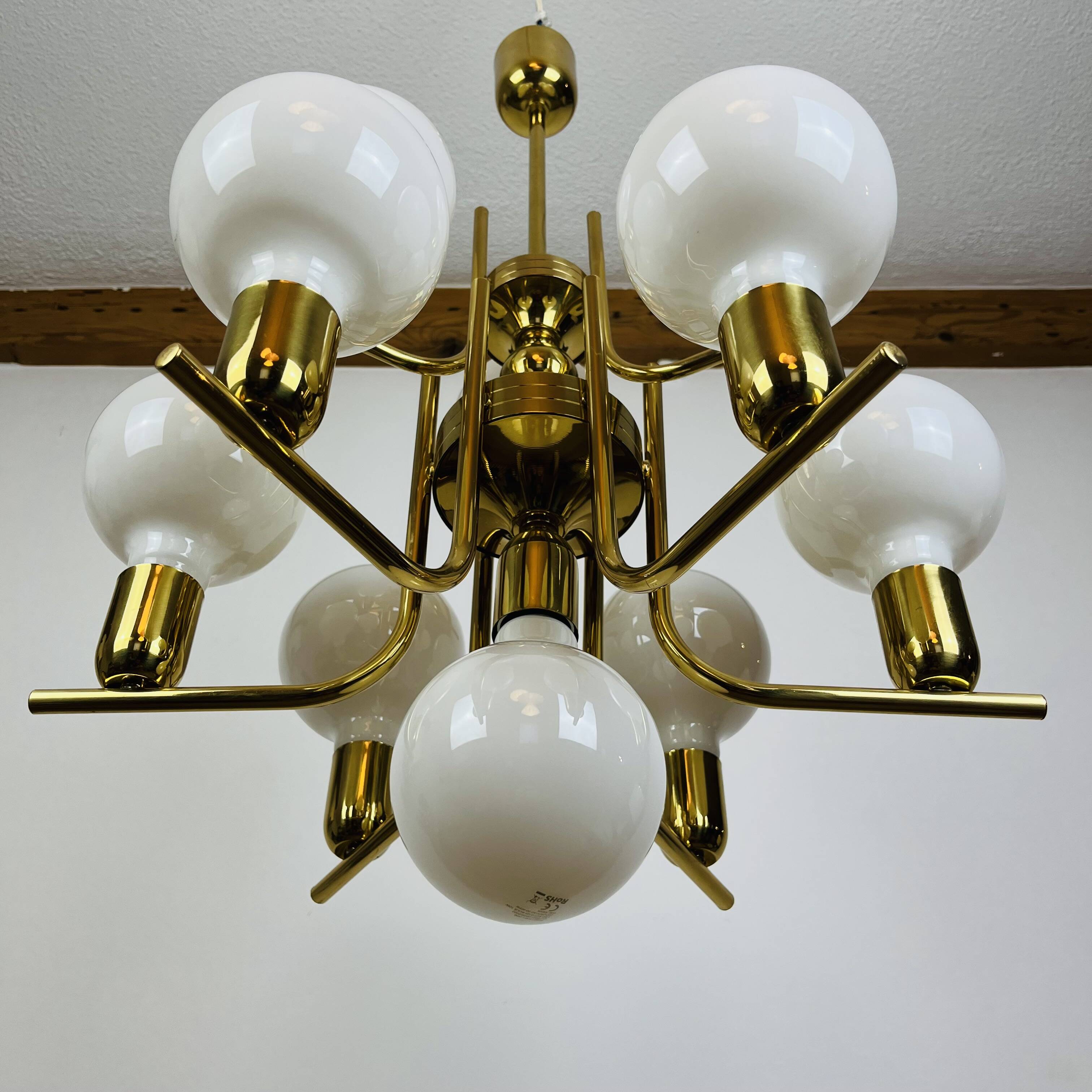70s Hollywood Regency Gold Pendant Light