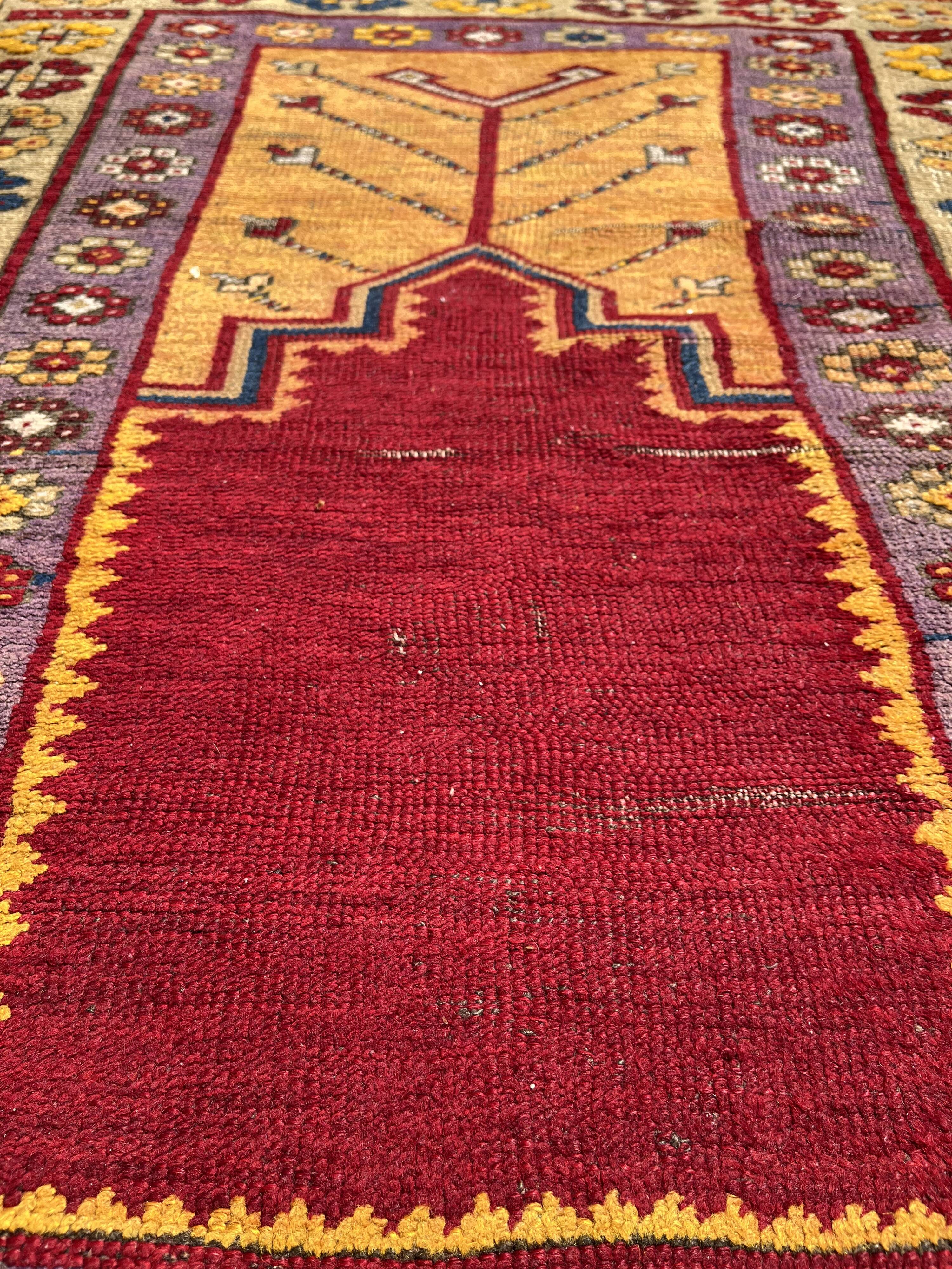 Turkish carpet of konya village / anatolian 19th