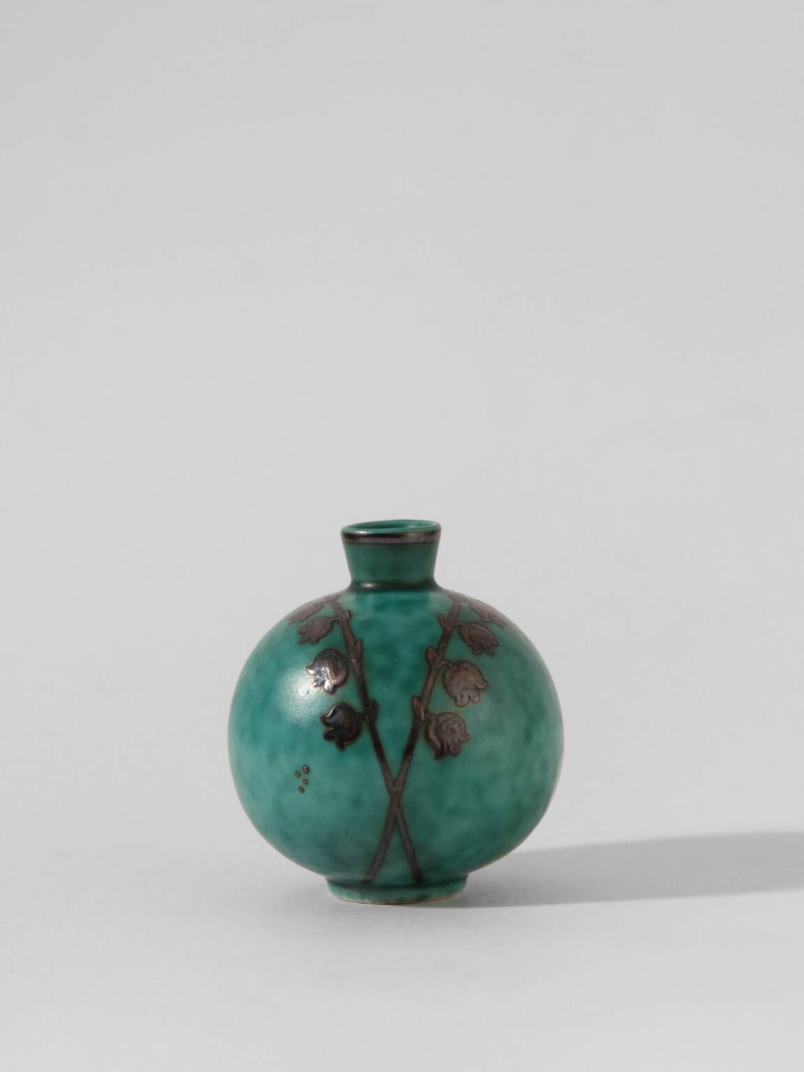 Wilhelm Kåge "Argenta" Lily Of The Valley Miniature Ceramic Vase, 1930s