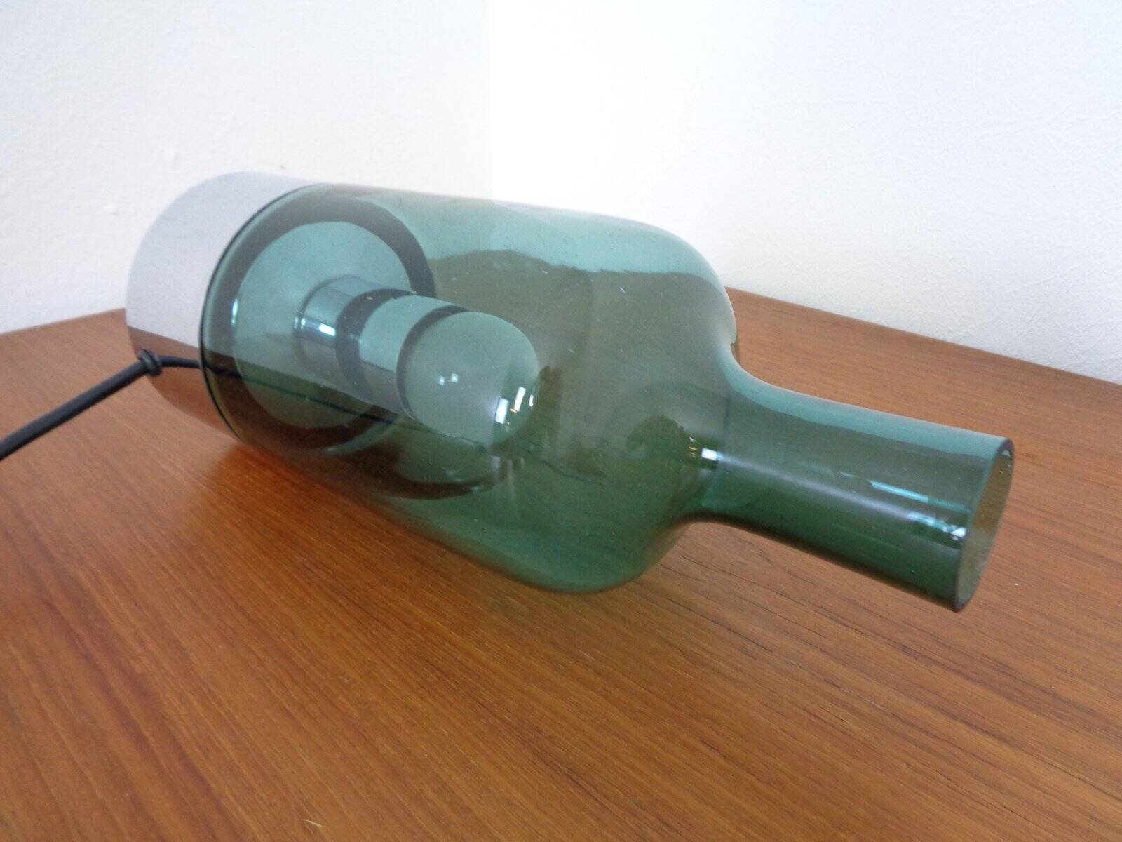 Italian glass and chrome table lamp, 1960s