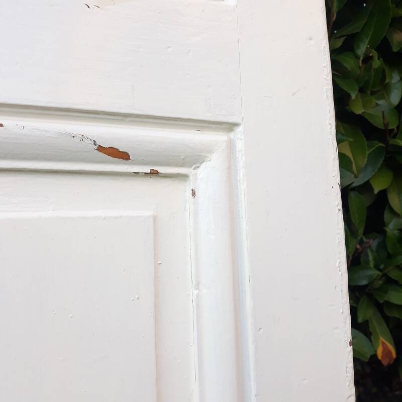 Communication door H218.5xL80cm, old panelled and moulded.