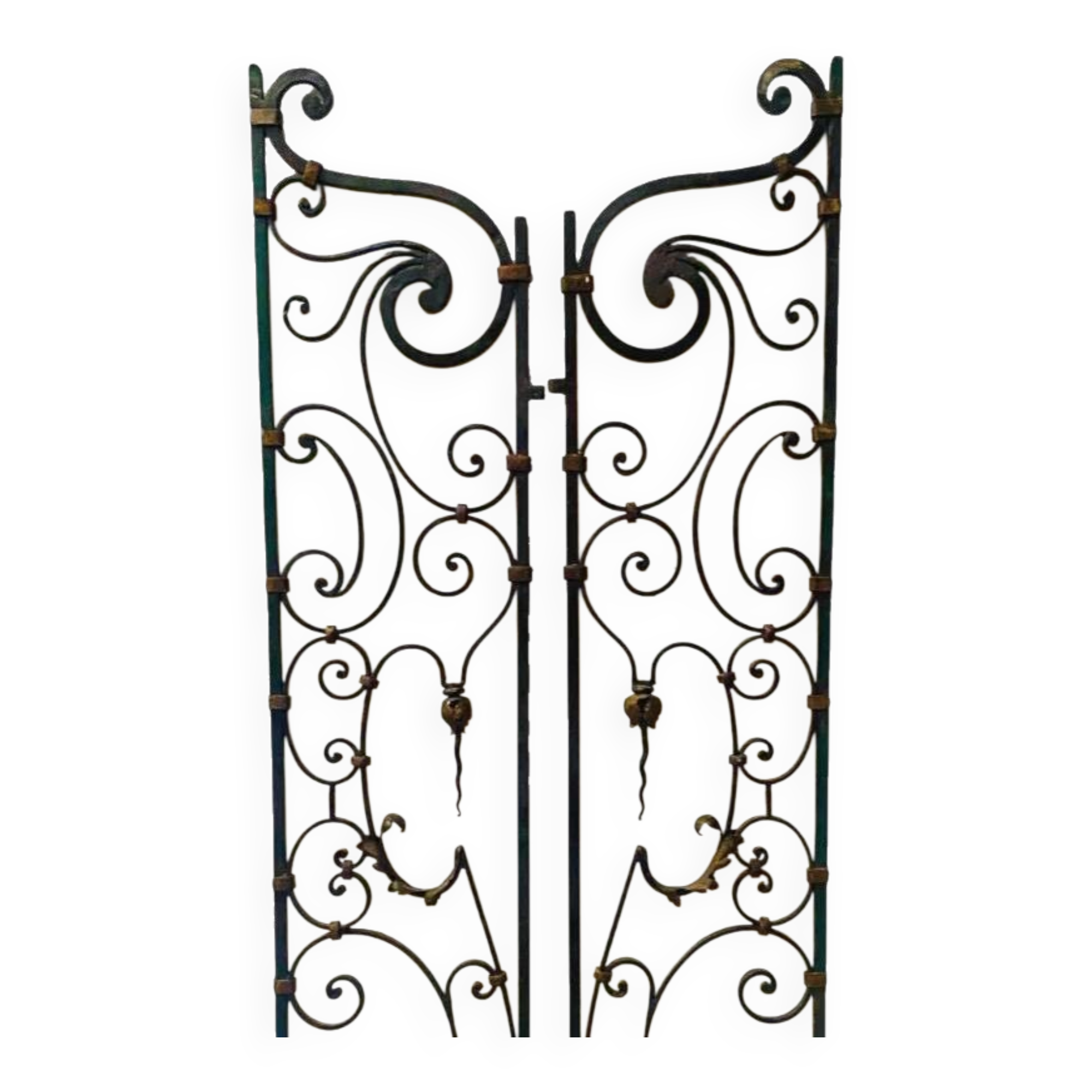 Set of two hammered wrought iron doors, 20th century