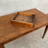 Table de ferme en bois massif avec 1 tiroir