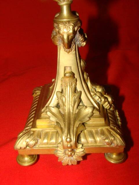 pair of gilded bronze candlesticks with 4 candle holders in "Louis XVI" style, 19th century