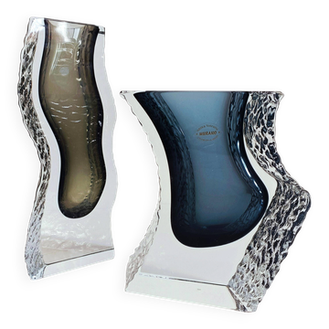 Vases en verre de Murano Alessandro Mandruzzato, soufflés à la main, Italie, années 1970.